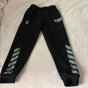 NBA Black Kids Jogger Sweatpants with Silver Reflective Accents